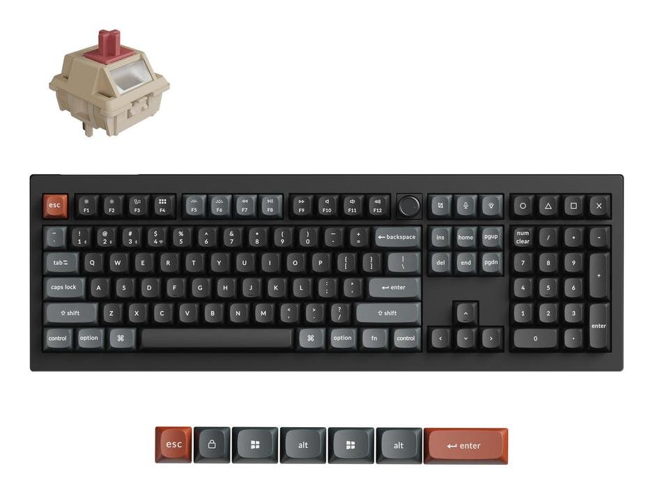 Belaidė žaidimų klaviatūra KEYCHRON V6 Ultra 8K, 100% mechaninė, juodos sp., V6U-D1