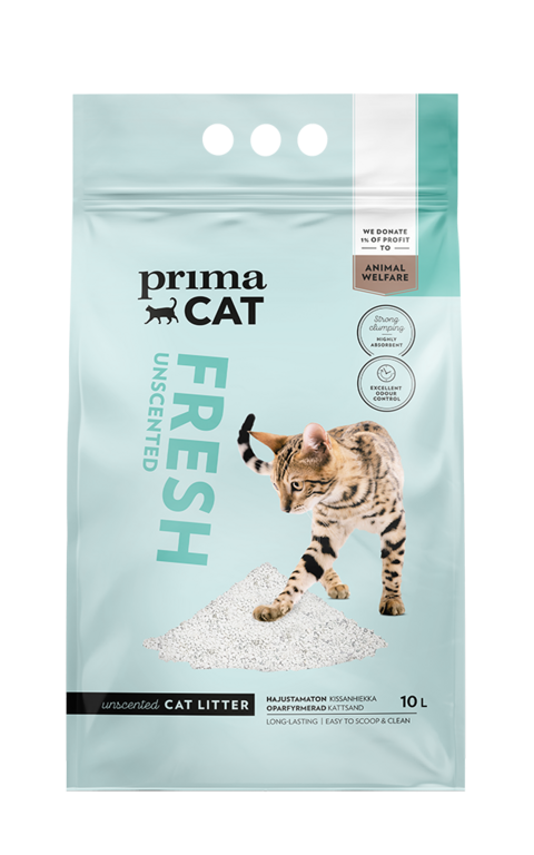 Kraikas katėms PRIMACAT Fresh, bekvapis, baltas, 10 L