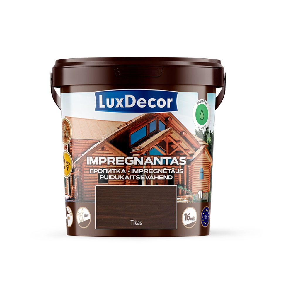 Impregnantas medienai LUXDECOR, (11) tikas, laukui ir vidui, 1 l
