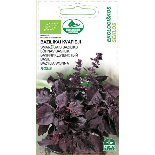 Prieskonių sėklos, EKO bazilikai kvapnieji Rosie, 0,5 g., 6850