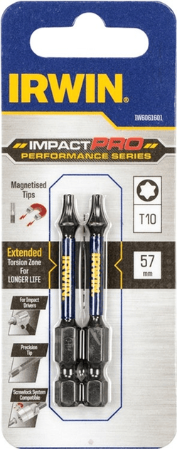 Smūginiai sukimo antgaliai IRWIN Impact Pro, 57 mm, 2 x T10