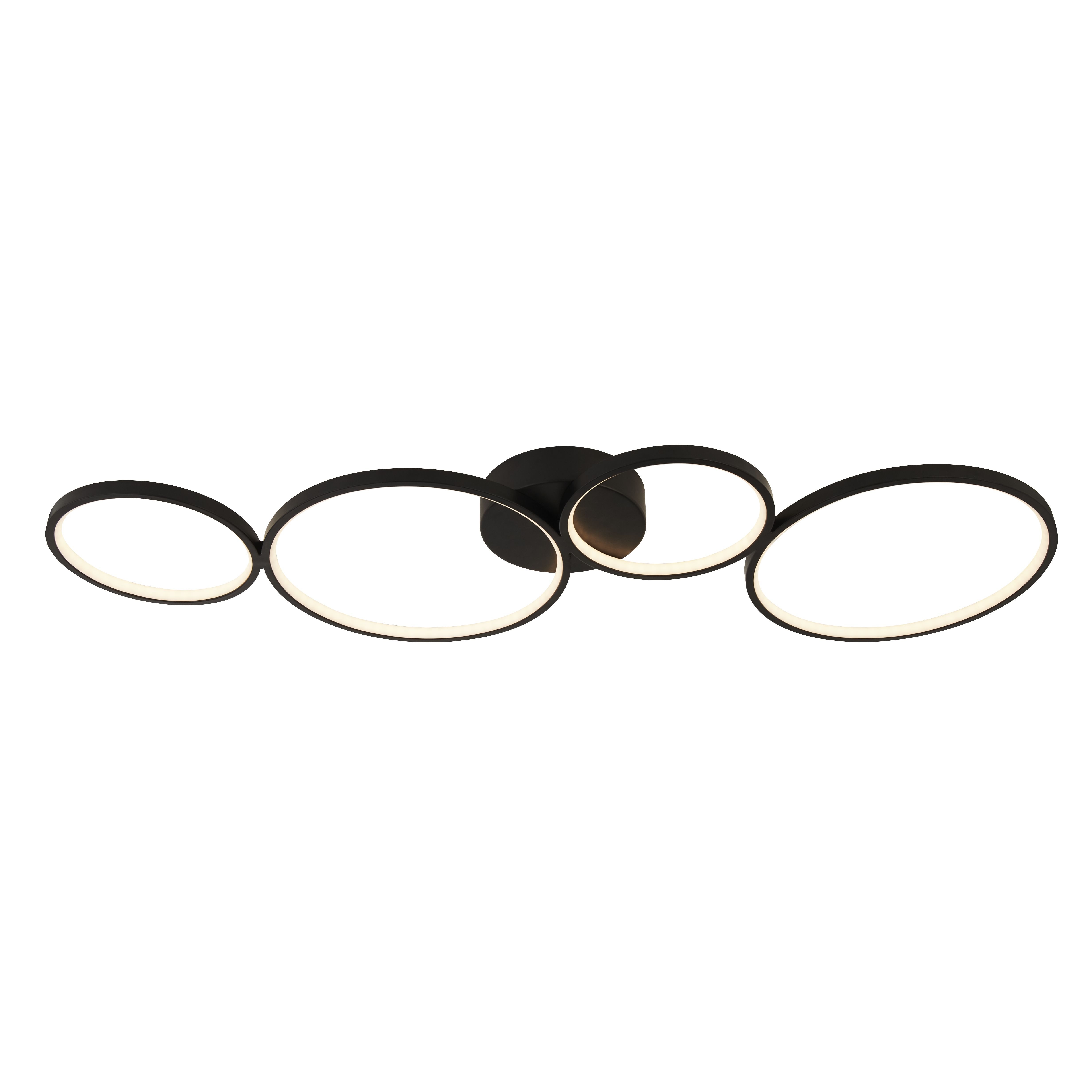 Lubinis LED šviestuvas SEARCHLIGHT Cirque, 4LT, 37W, AXPxG 5,5x98x32 cm, juodos sp., 25772-4BK
