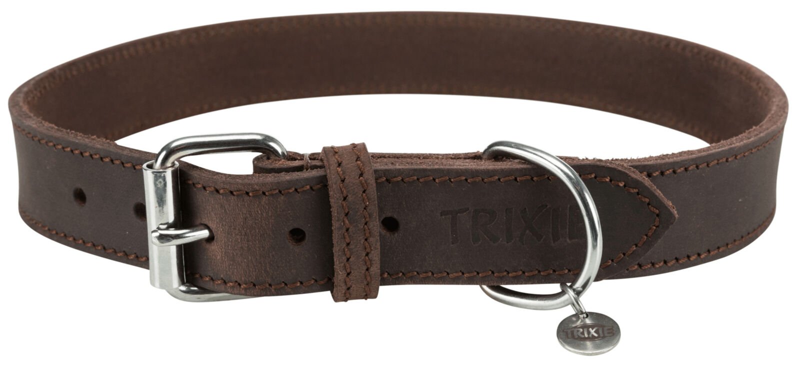 Antkaklis šunims TRIXIE Rustic, odinis, L-XL,  57-66cm/30mm, tamsiai rudos spalvos