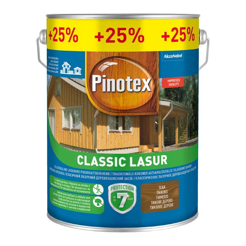 Medienos inpregnantas OP PINOTEX CLASSIC LASUR, EU TEAK 4L+1L