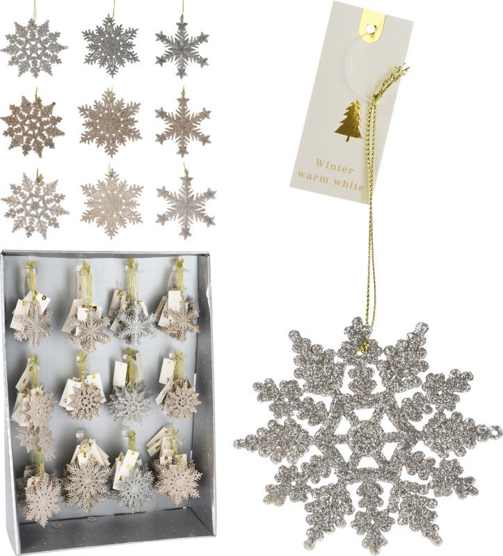 Eglutės žaisliukas Snaigė, 3 skirtingi dizainai ir spalvos