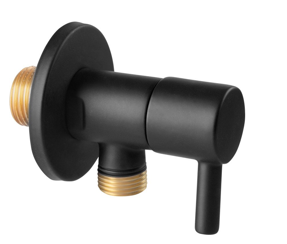 Kampinis ventilis FERRO ROTONDO Z296-BL, su keramine galvute, G1/2 x 3/8, juoda, Z296-BL