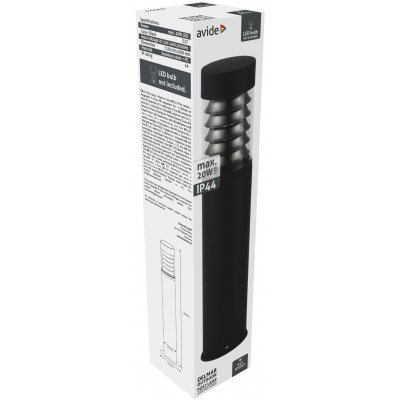 Lauko pastatomas šviestuvas AVIDE Delmar, 1xE27, 500 mm, IP44, juodos sp.