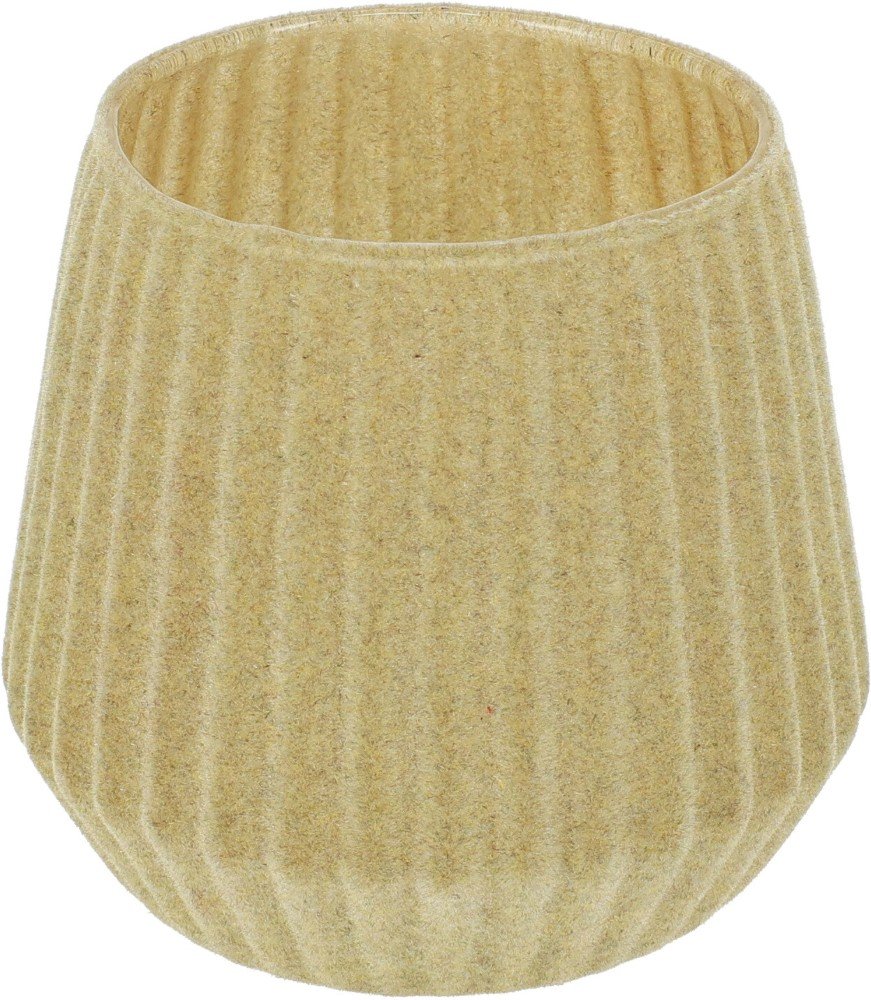 Žvakidė, arbatinei žvakutei, stiklas, smėlinės sp, aukštis 9 cm