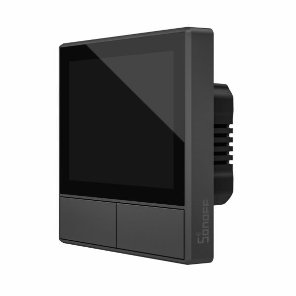 Išmanioji namų valdymo panelė / 2 kanalų jungiklis SONOFF, Ns Panel Eu, 100-240V AC 50/60Hz, 480W kanalui, LED apkrova 150W/110V kanalui, liečiamas ekranas, valdymas balsu