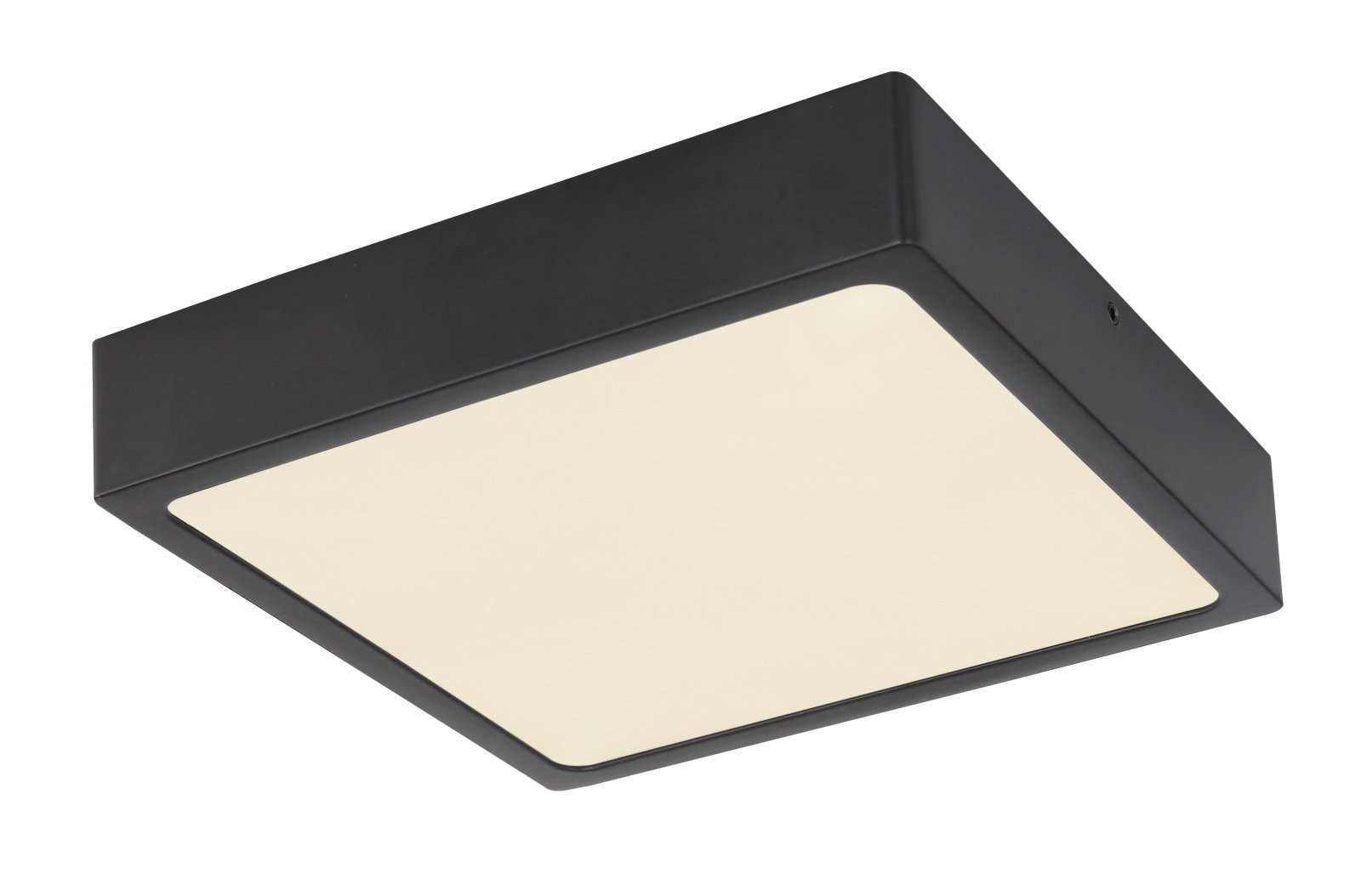 Lubinis LED šviestuvas GLOBO Lucena, paviršinis, 15W, 230V, 1650 lm, 4000K, dimeriuojamas, kvadratinis, juodos sp., 145 x 145 x 26 mm, 12369-15