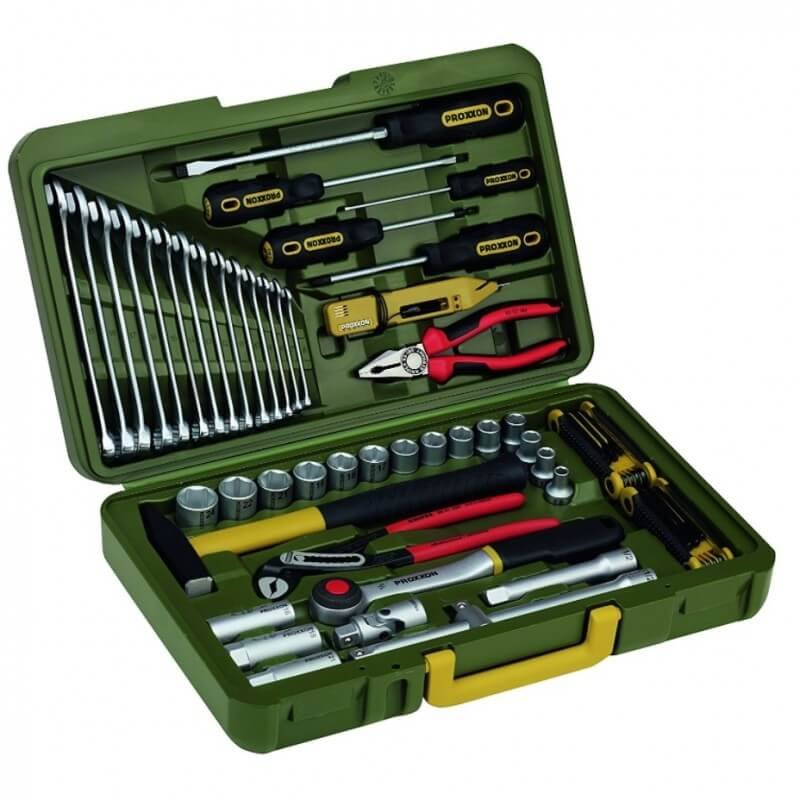 46 dalių universalus automobilių remonto įrankių rinkinys PROXXON,