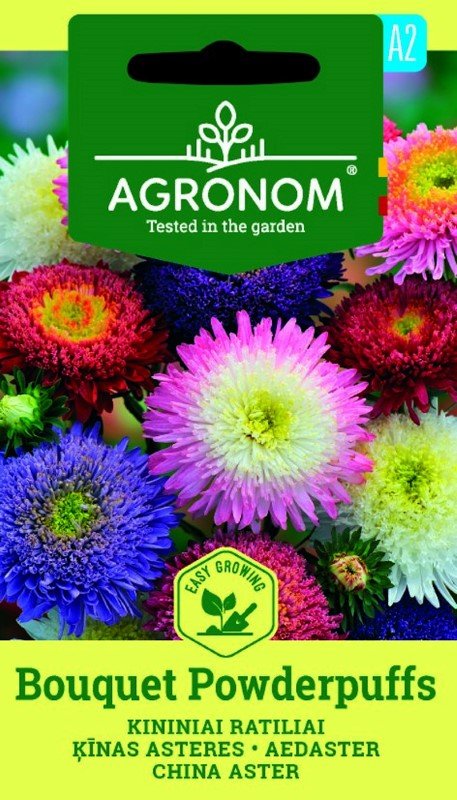 Gėlių sėklos, AGRONOM Ratiliai kininiai BOUQUET POWDERPUFFS, 0,4 g.