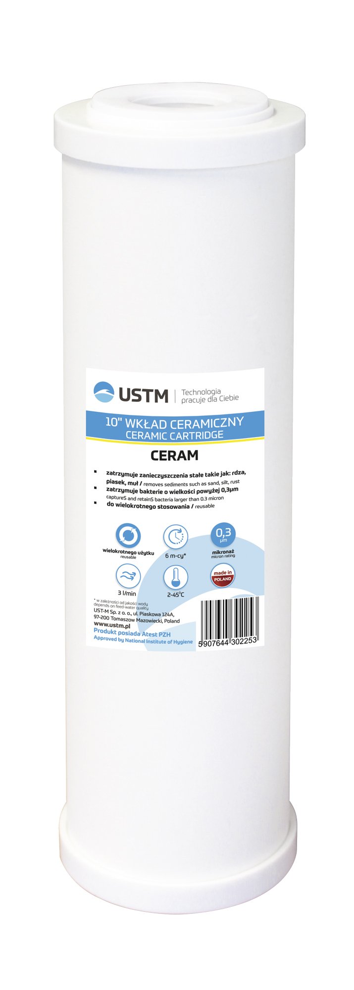 Vandens filtro kasetė USTM CERAM, 10", keraminė