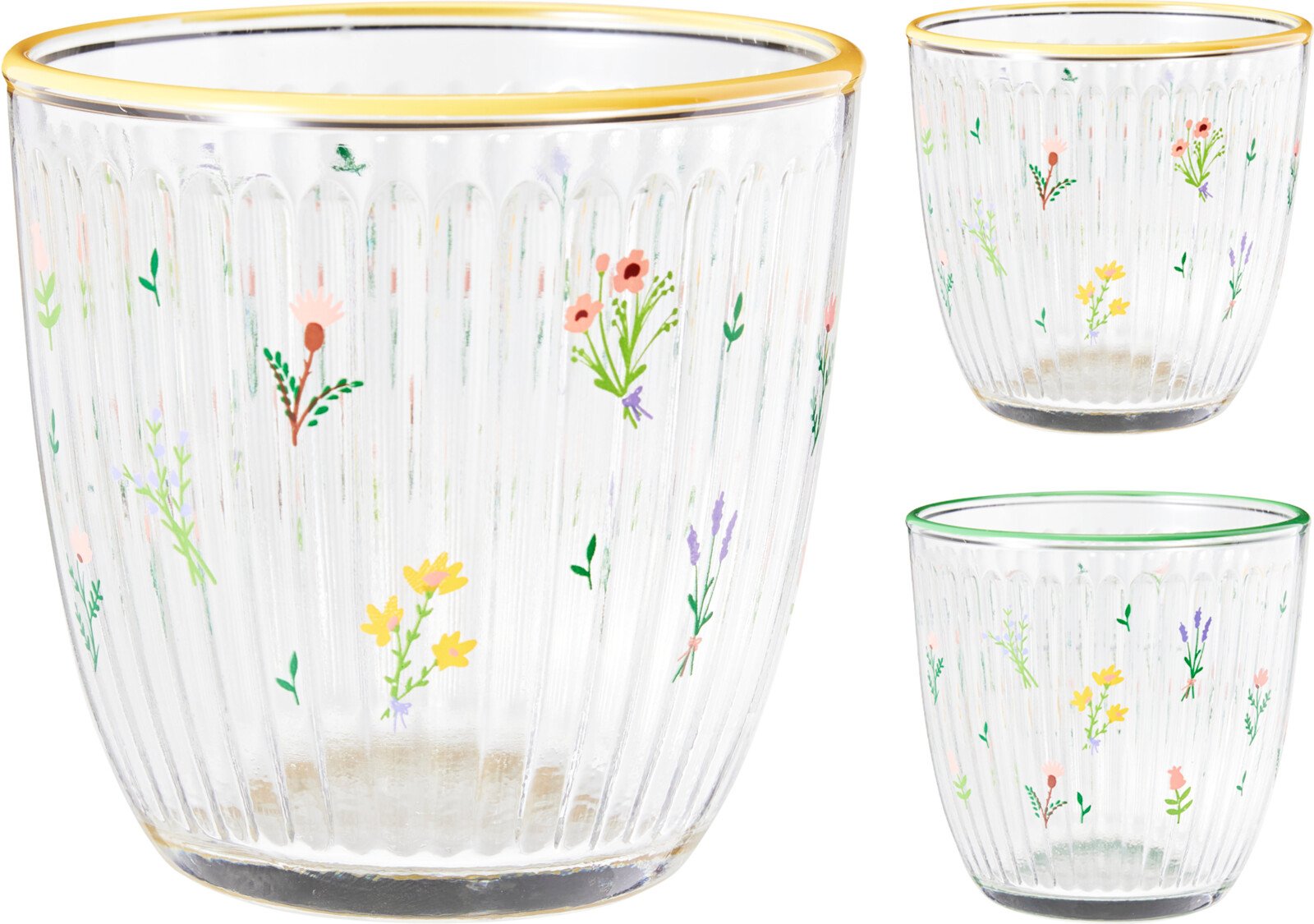 Stiklinė, 295 ml, gėlių dizaino, 2 skirtingų sp.