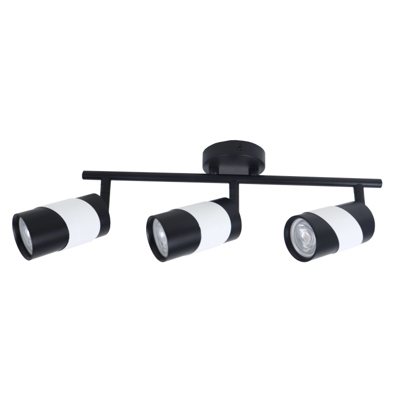 Kryptinis šviestuvas BALTIK GAISMA PRD-G0019-3, S-BK S-WH, 3 x GU10, 385x55x195 mm, baltos juodos sp.