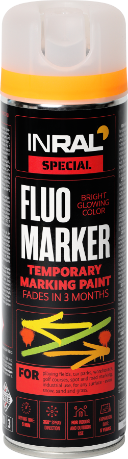 Aerozolinis fluorasencinis markeris INRAL Fluomarker, oranžinis, 500ml
