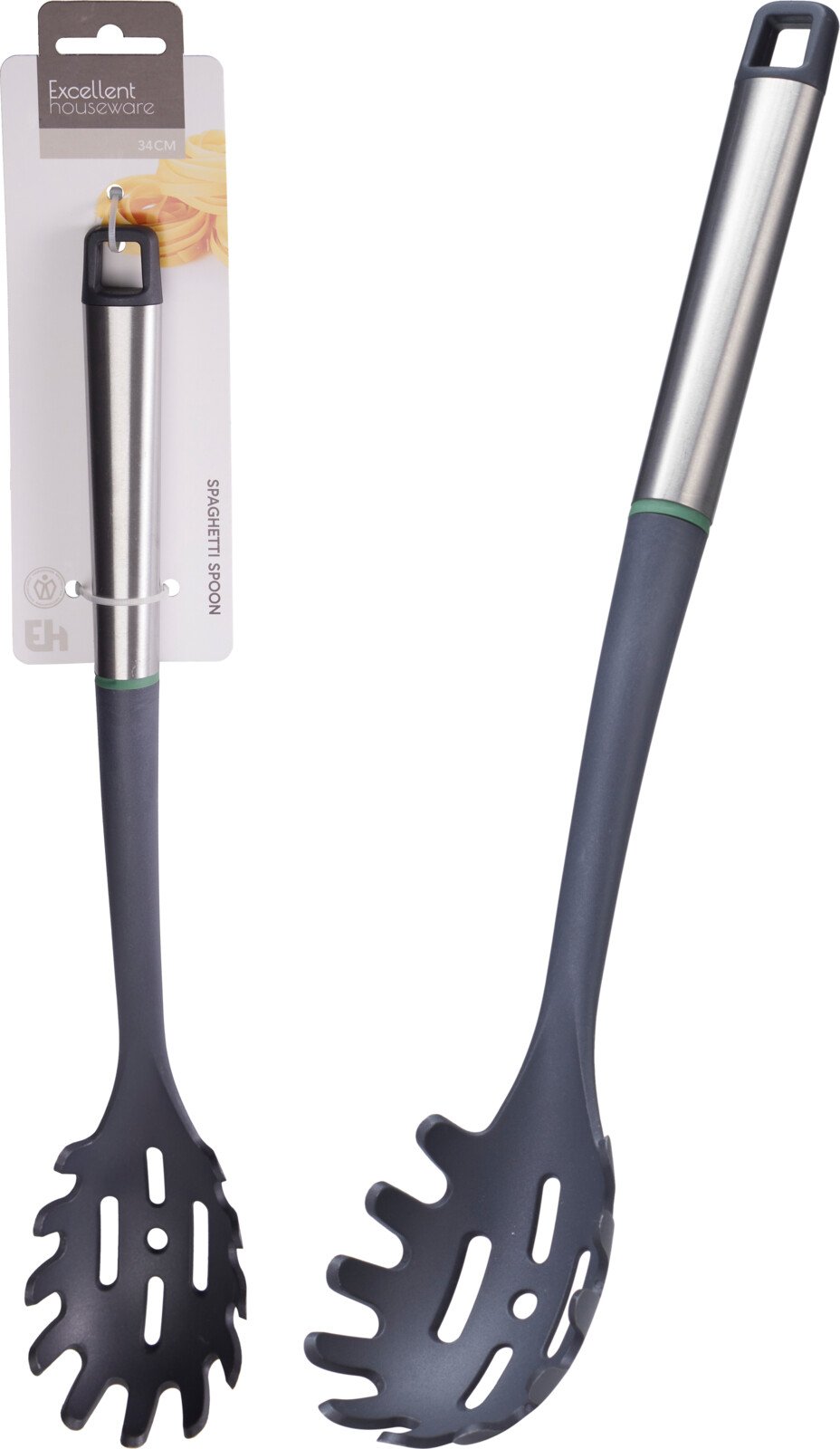 Kiaurasamtis, su nerūdijančio plieno rankena, spagečiams, 34 cm