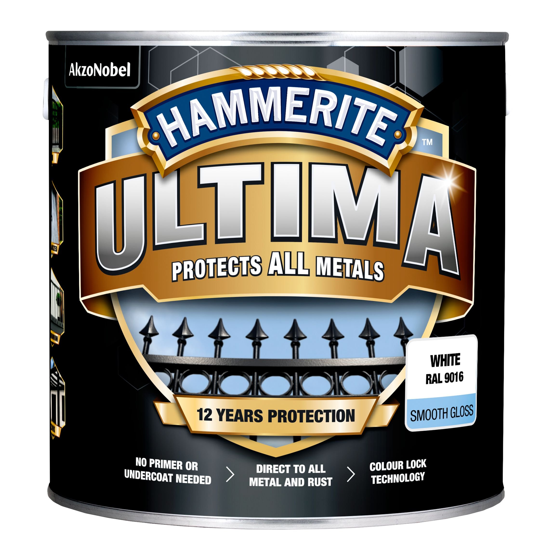 Antikoroziniai dažai HAMMERITE Ultima, 2,2 l, baltos sp., blizgūs