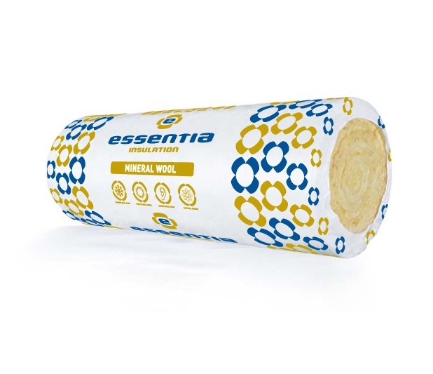 Mineralinė vata ESSENTIA ROLL, matmenys 150 x 1250 x 5000 mm, 30 MPS, 1 rit.- 0,9375 m³, universalios vatos plokštės