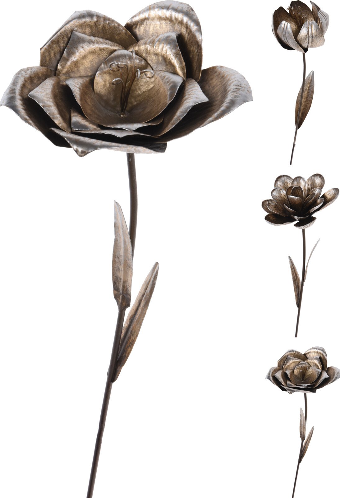 Sodo dekoracija GĖLĖ, metalinė, įsmeigiama, 22 x 22 x 92 cm., trys skirtingi dizainai