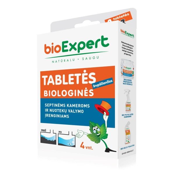 Biologinės tabletės lauko tualetų priežiūrai, 4 tabletės