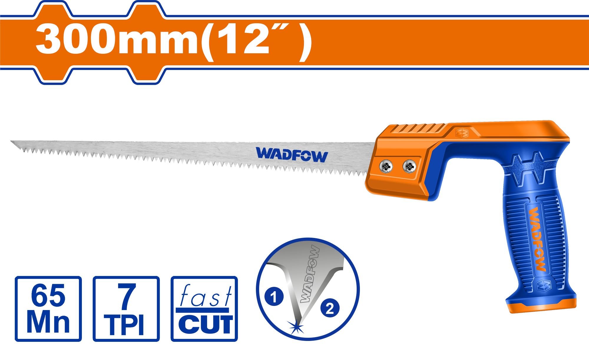 Pjūklas angoms WADFOW, 65MN, 7TPI, 300 mm, WHW6G12