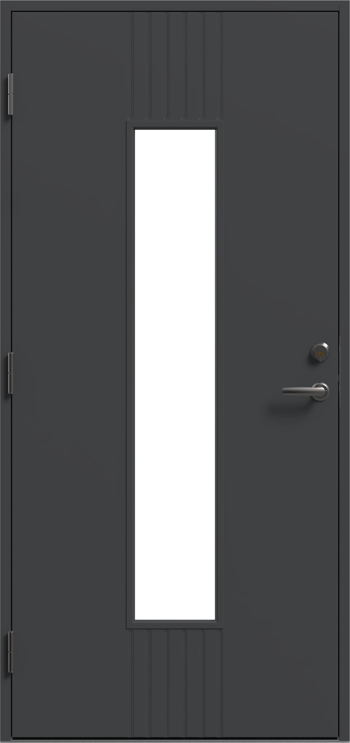 Lauko durys su medine stakta VALGE Nova, kairinės, spalva tamsiai pilka, matmenys 2080 x 980 x 92 mm, A140270086