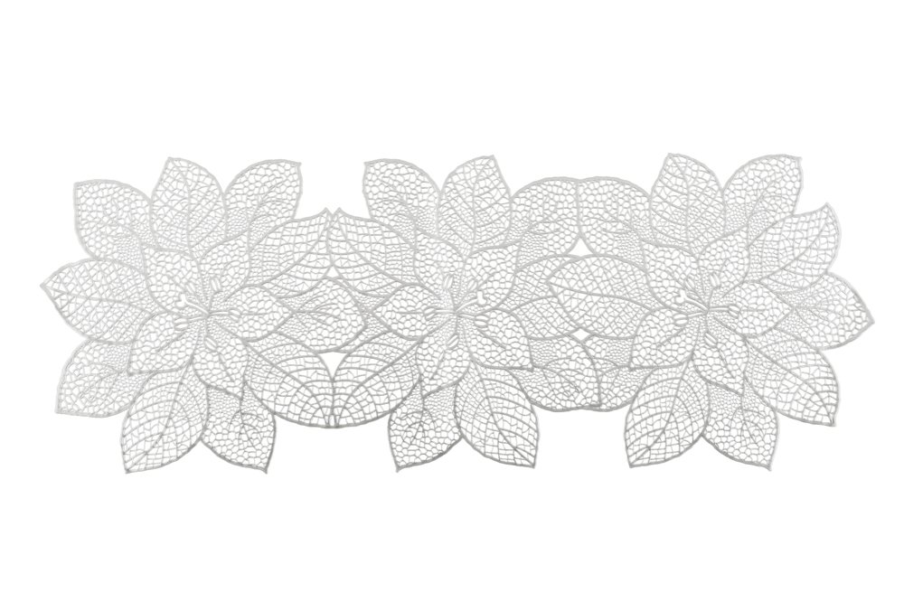 Kalėdinis stalo takelis WINTERIA Glory, 35,5 x 91,4 cm, sidabrinė sp.