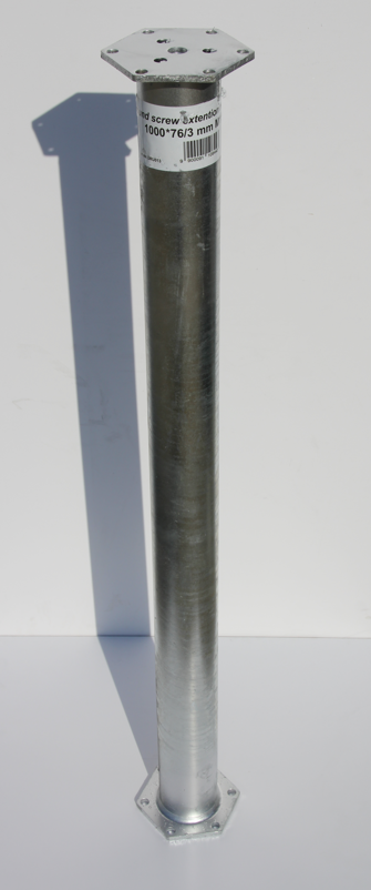 Įsukamo sraigtinio M tipo poliaus prailginimas PROFIX, 76 x 1000 x 3 mm, M16/M16, HEX-120mm, HDG
