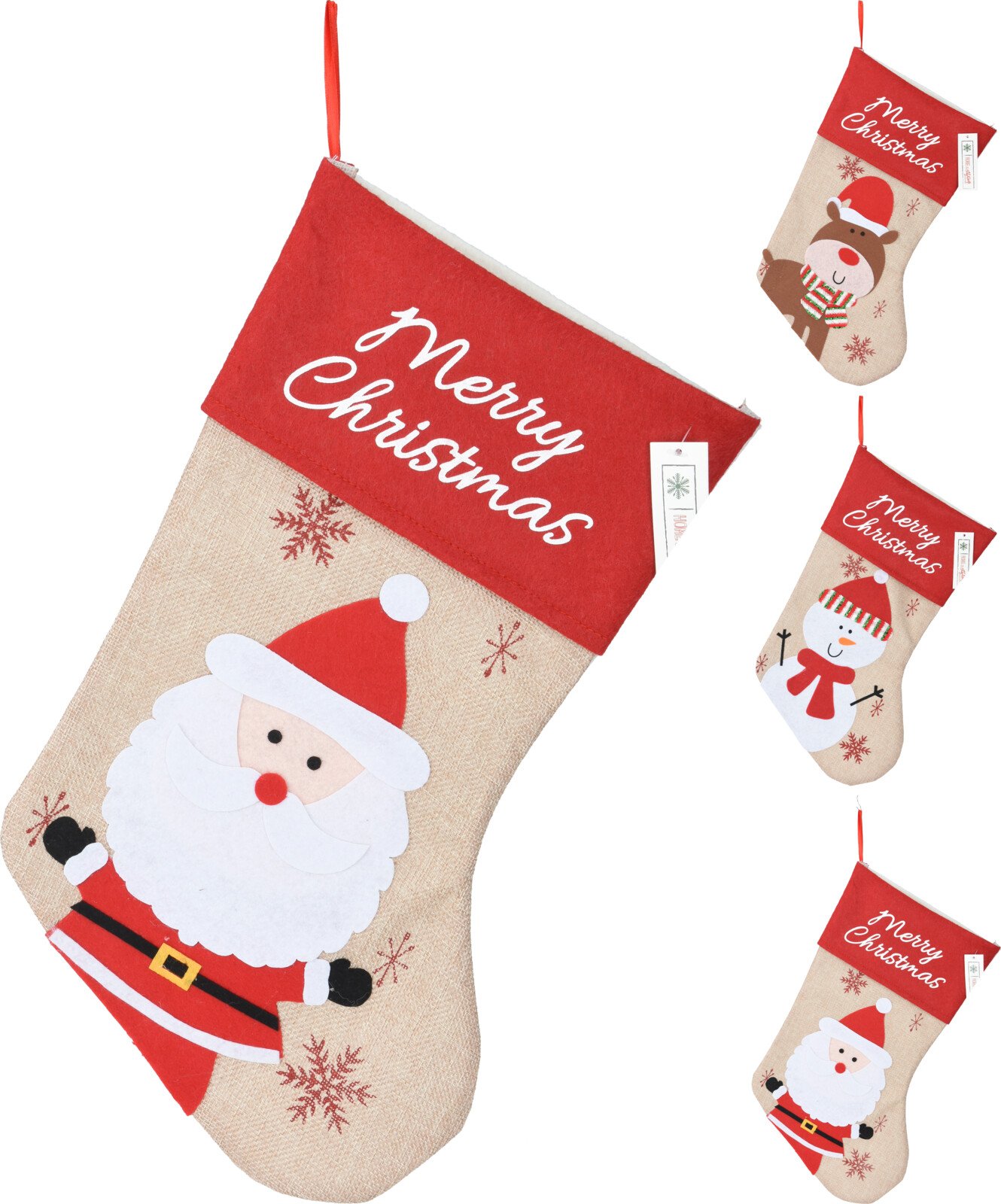 Kalėdinė dovanų kojinė, 3 skirtingi dizainai, 24 x 40 cm
