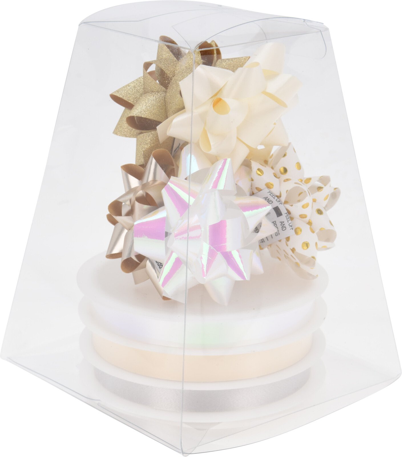 Dovanų pakavimo rinkinys, 9 vnt., baltos ir aukso sp.