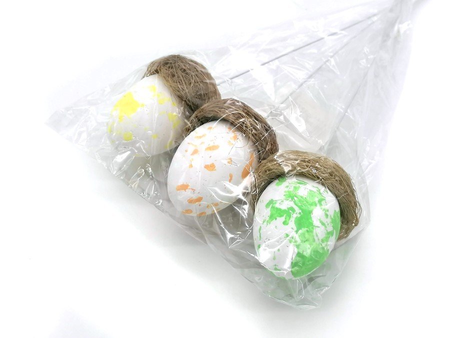 Velykų dekoracija Kiaušiniai Ant Pagaliuko, 3 vnt., aukštis 28 cm, plotis 16 cm