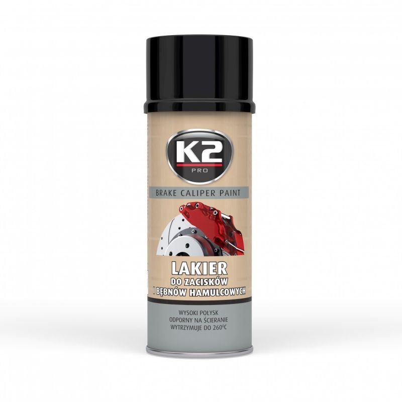 Stabdžių apkabos dažai K2 Caliper, juodi, 400 ml