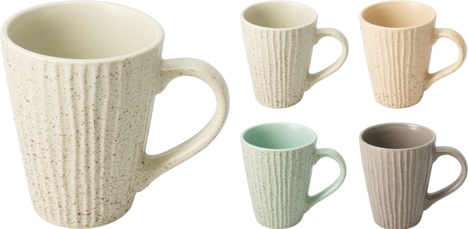 Puodelis, keraminis, 4 skirtingos sp., 310 ml