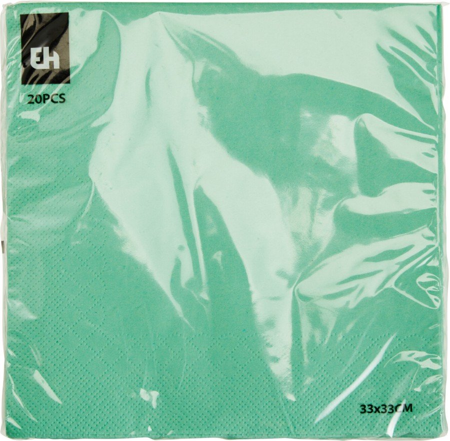 Servetėlės, 33 x 33 cm, 20 vnt., žalios sp.