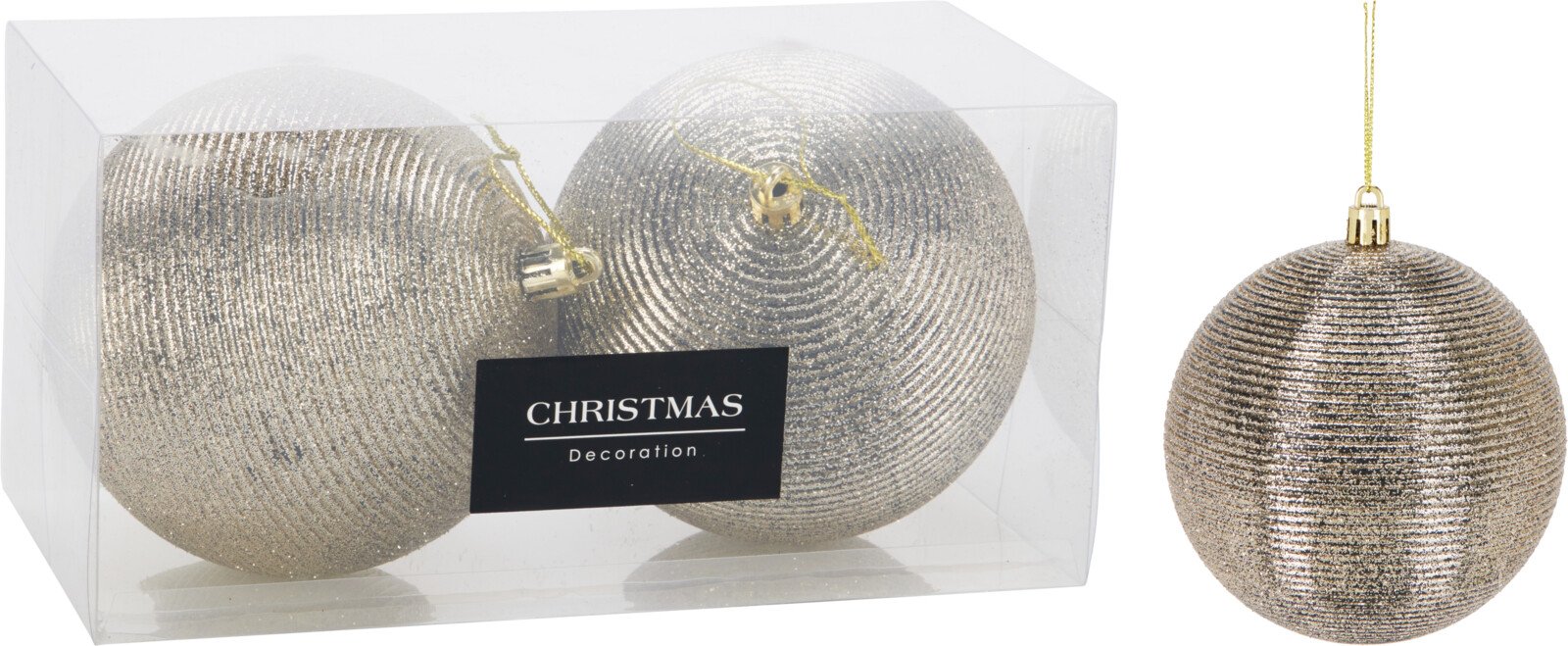 Eglutės žaisliukų rinkinys, 2 vnt., auksinės sp., skersmuo 10 cm