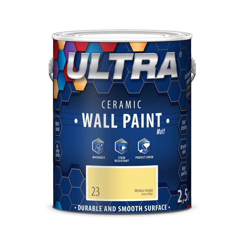 Interjero dažai ULTRA Ceramic, 2,5 l, Medaus magija sp. (23)