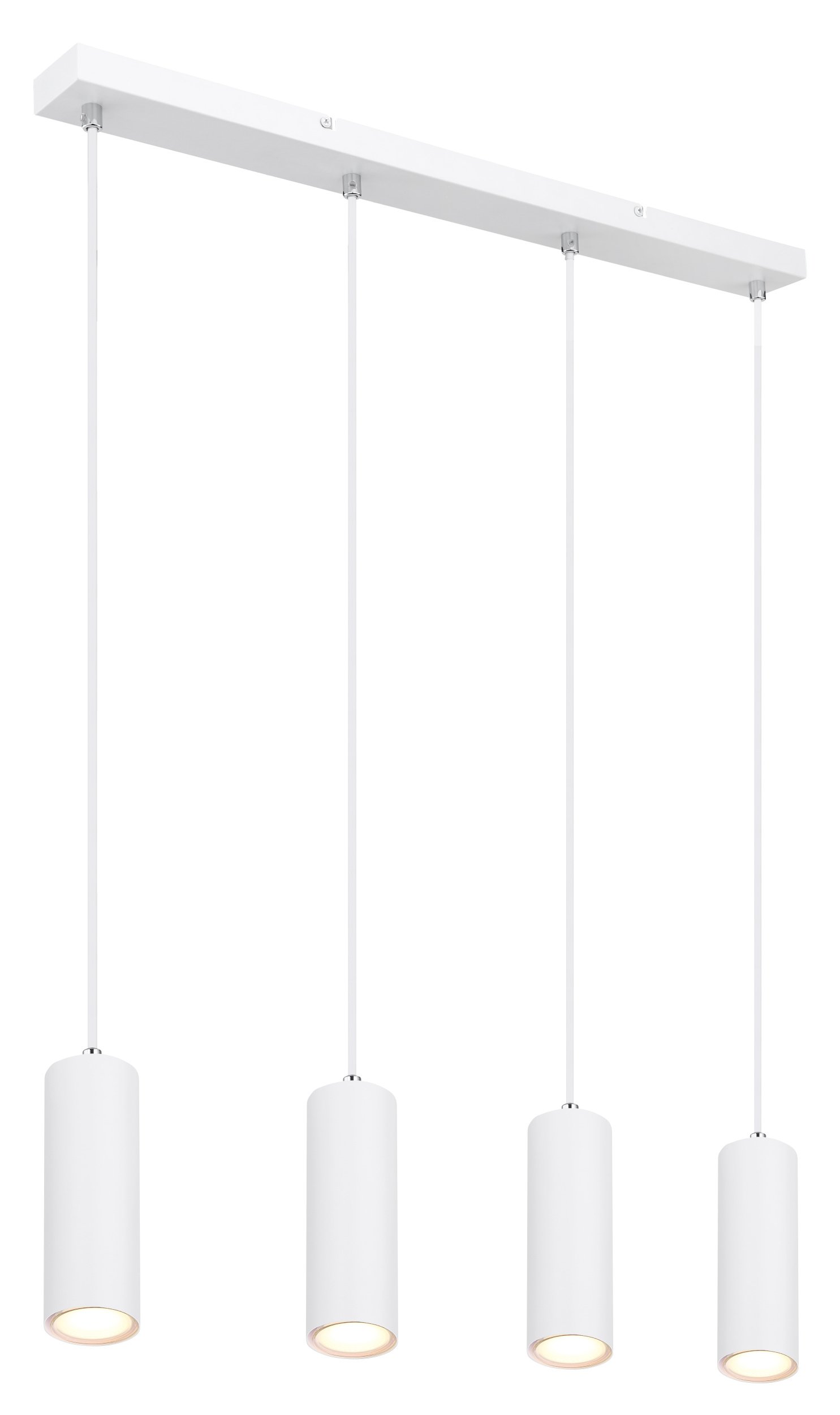 Pakabinamas šviestuvas GLOBO Robby, GU10, 4 x 35W, 230V, 1,2 m ilgio laidas, metalinis, baltos sp., 60 x 650 x 1200 mm, 57911-4HW