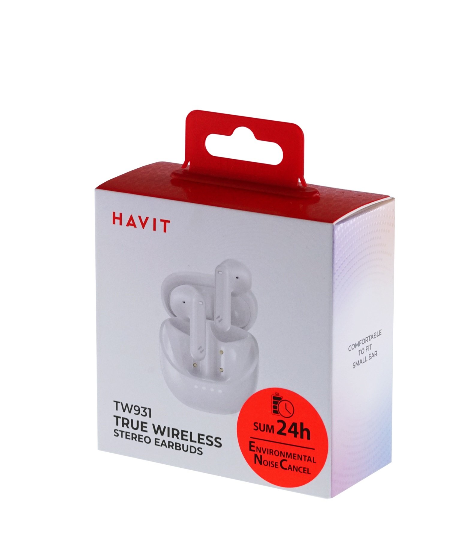 Įkraunamos belaidės ausinės HAVIT DOT 931, veikimo laikas 6 val., triukšmo slopinimas, baltos sp.