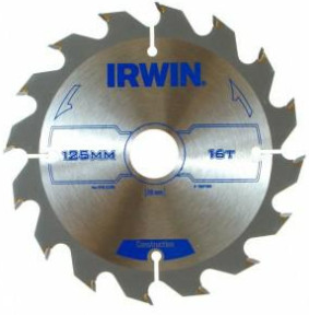 Medžio pjovimo diskas su kietmetaliu IRWIN, 125 mm x 16 T