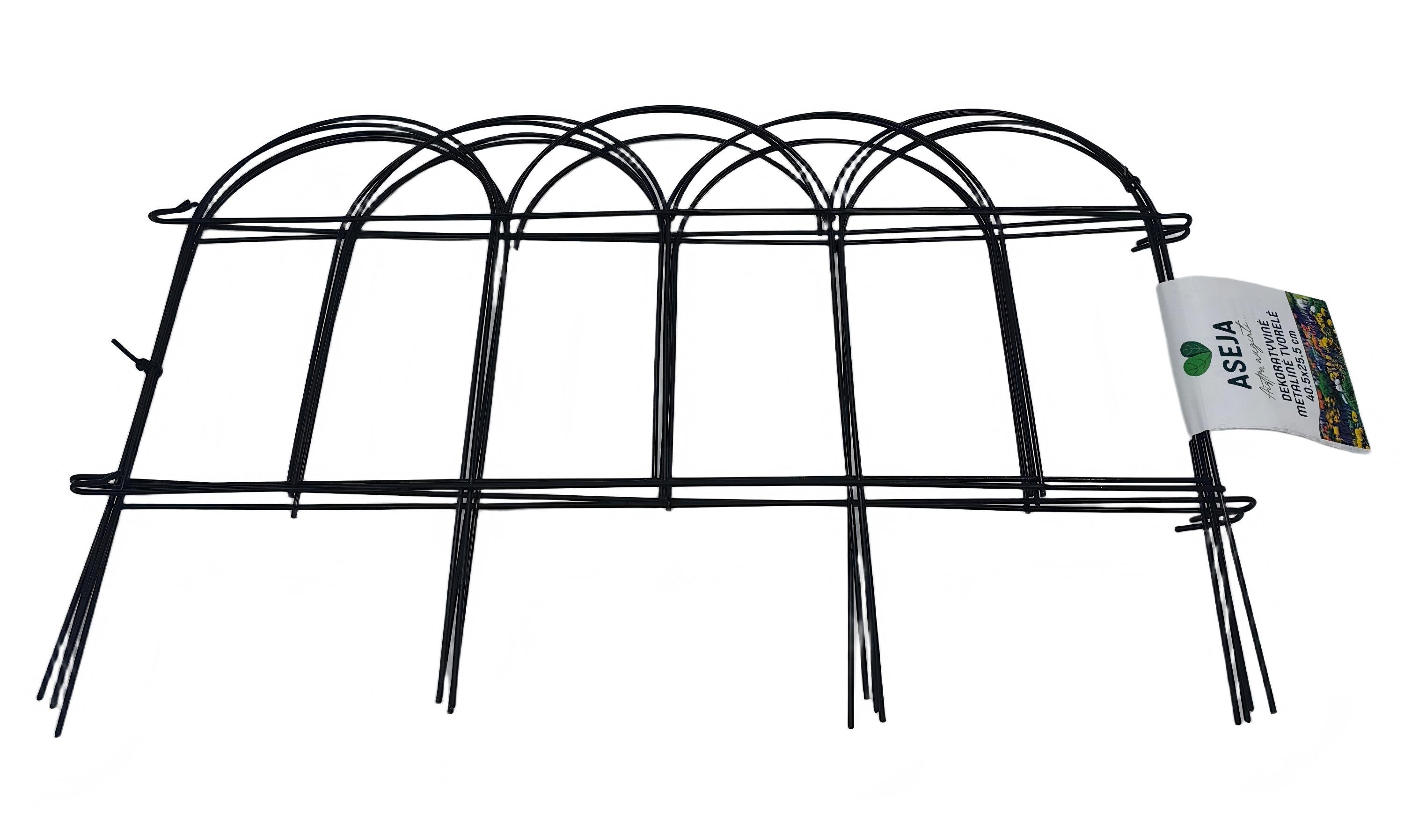 Dekoratyvinė metalinė tvorelė ASEJA, spl. juoda, 405x255 mm, 4 vnt., 200002