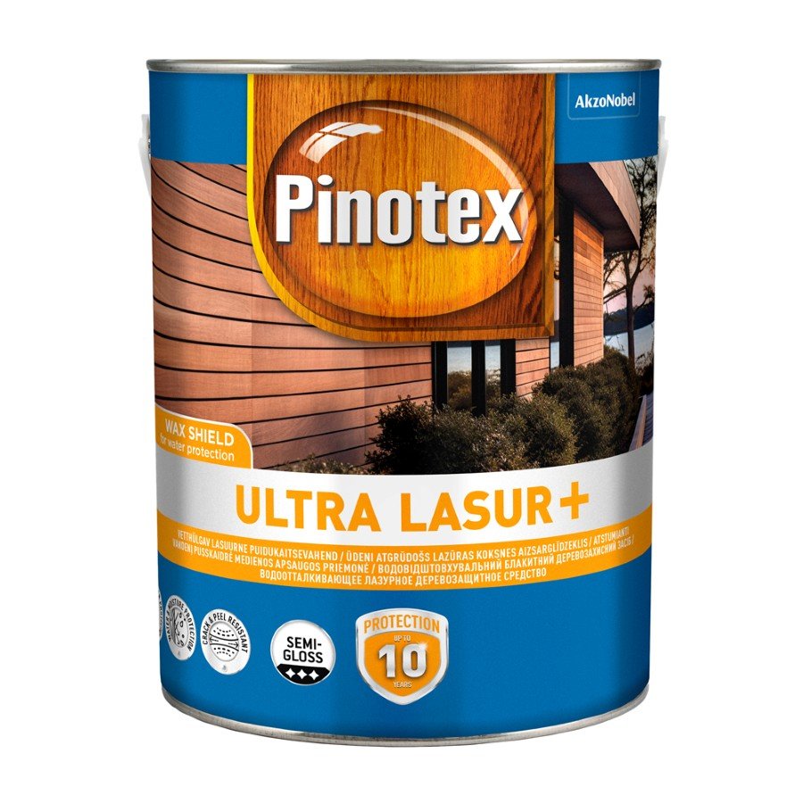 Medienos impregnantas PINOTEX Ultra OP Lasur+ Bespalvis 3L
