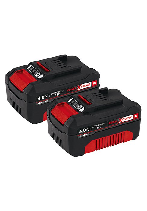 Akumuliatorių komplektas EINHELL PXC-Twinpack CB B1, komplekte 2 x 18 V, 4,0 Ah akumuliatoriai, dulkėms, korozijai ir mechaniniams pažeidimams atsparus korpusas