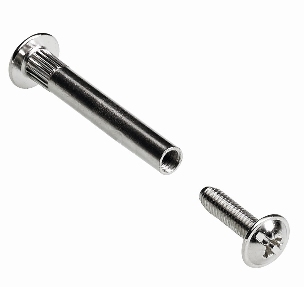 Sujungimo varžtas HETTICH, pak. 10 vnt. 36-46mm, dengtas nikeliu, 89324