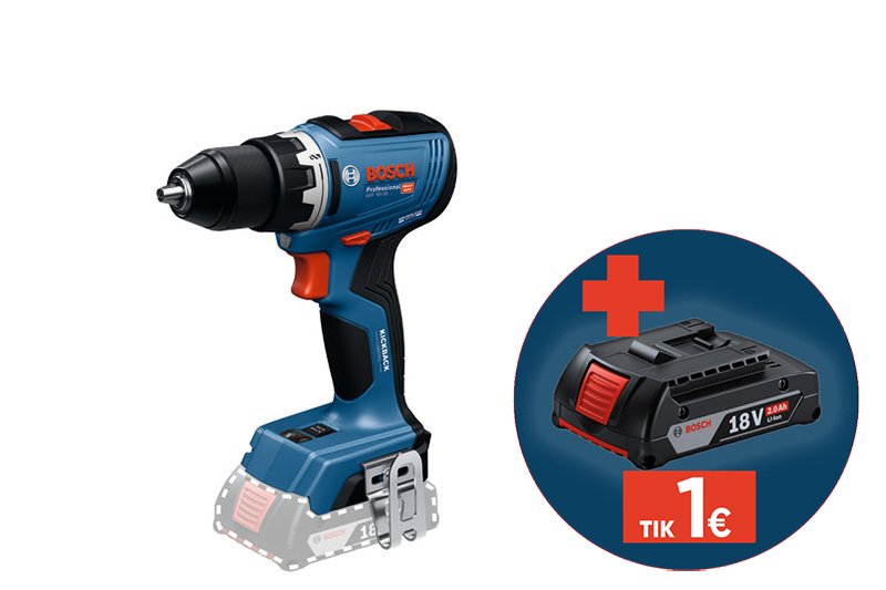 Akumuliatorinis suktuvas BOSCH Professional GSR 18 V-65 SOLO, 18 V, be akumuliatoriaus ir kroviklio, 06019N3200