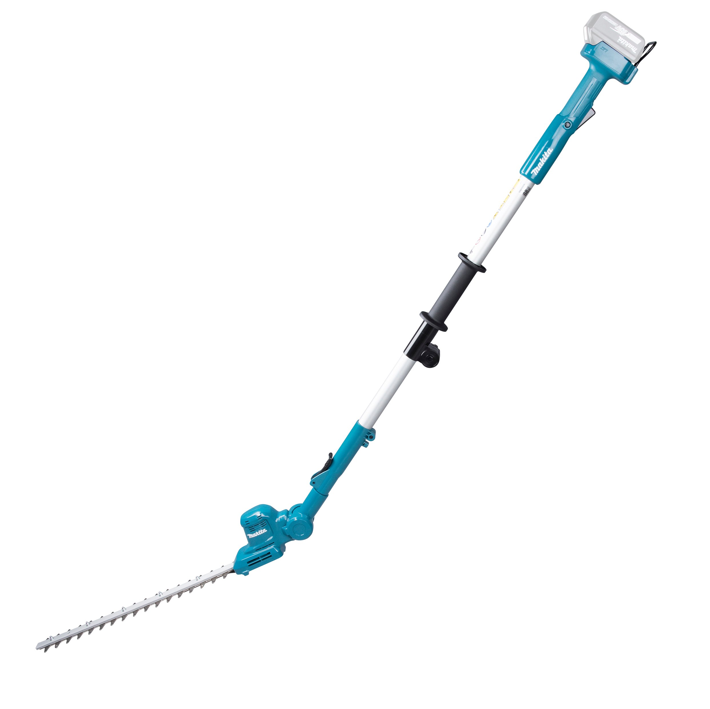 Akumuliatorinės gyvatvorių žirklės MAKITA DUN461WZ, teleskopinės, 18 V, darbinis plotis 46cm, telesk. kotas 1,84 - 2,5 m, svoris 2,6 kg, be baterijos ir pakrovėjo