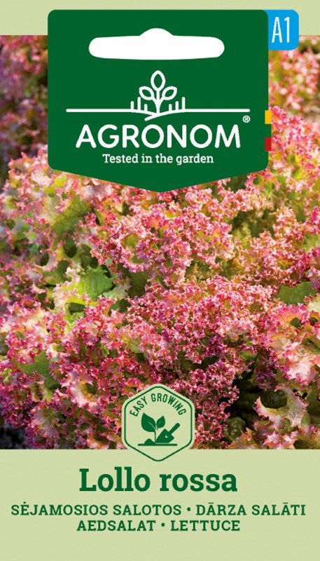 Daržovių sėklos, AGRONOM Salotos sėjamosios LOLLO ROSSA, 1 g.