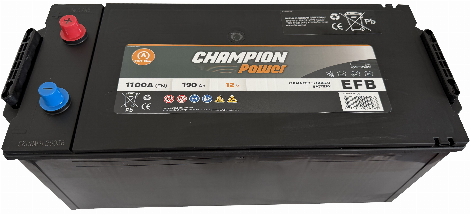 Akumuliatorius EFB CHAMPION POWER 12 V, 190 Ah, 1100 A, EN1100A