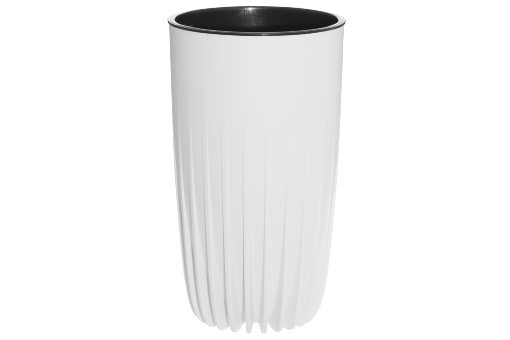 Plastikinis lauko vazonas 4Living Mira, baltos sp., 30 x 30 x 52 cm.