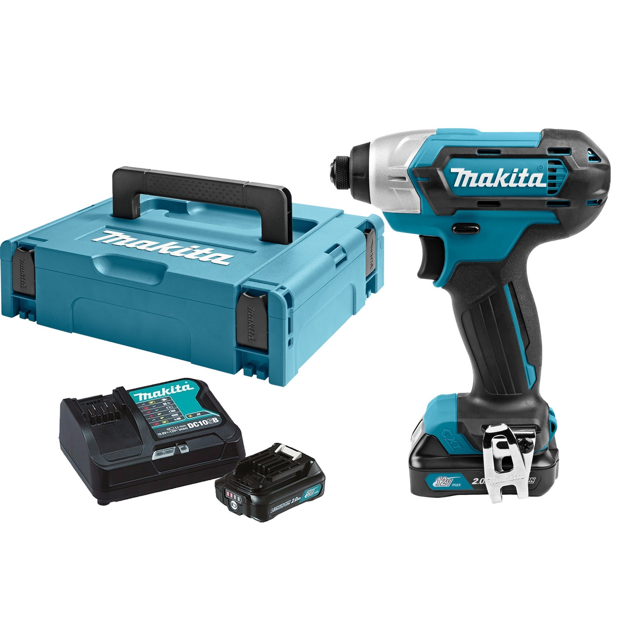 Akumuliatorinis smūginis suktuvas MAKITA TD110DSAJ, 10,8 V, 2x2,0 Ah Li-ion, 110 Nm, 1,0 kg